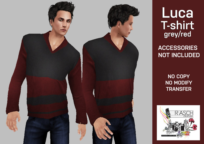 Rasch Creations - Luca t-shirt grey/red