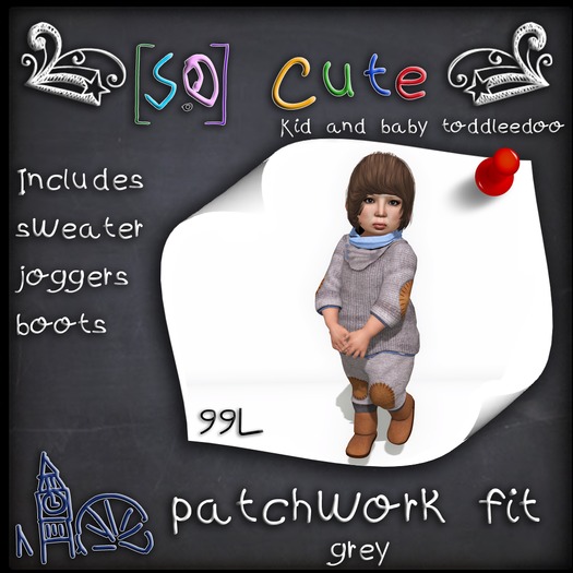 {s.o} boys patchwork 'fit // grey