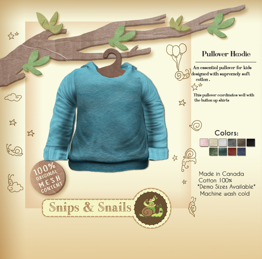 .S&S. Pullover Hoodie - Sky 