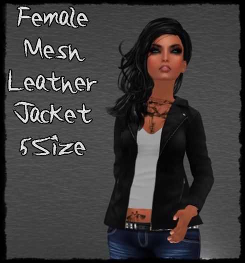 Female Mesh Leatherjacket Black