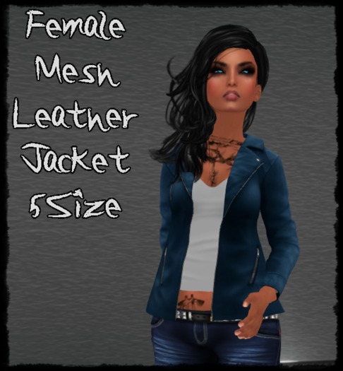 Female Mesh Leatherjacket Navy