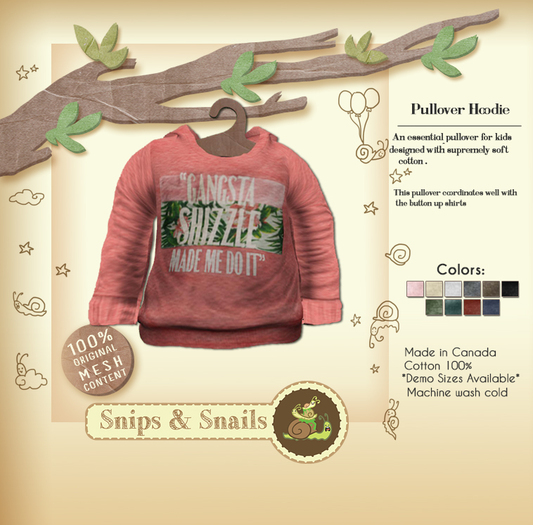 .S&S. Pullover Hoodie - Gangsta