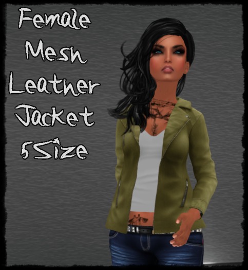 Female Mesh Leatherjacket Olive
