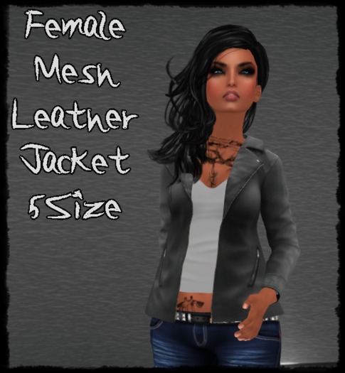 Female Mesh Leatherjacket Grey