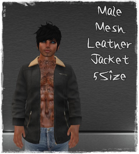 Mesh Male Leather Jacket Grey