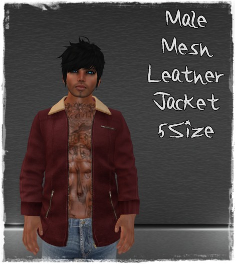 Mesh Male Leather Jacket Red