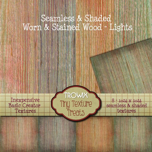 Trowix - Seamless Worn & Stained Wood - Lights Textures
