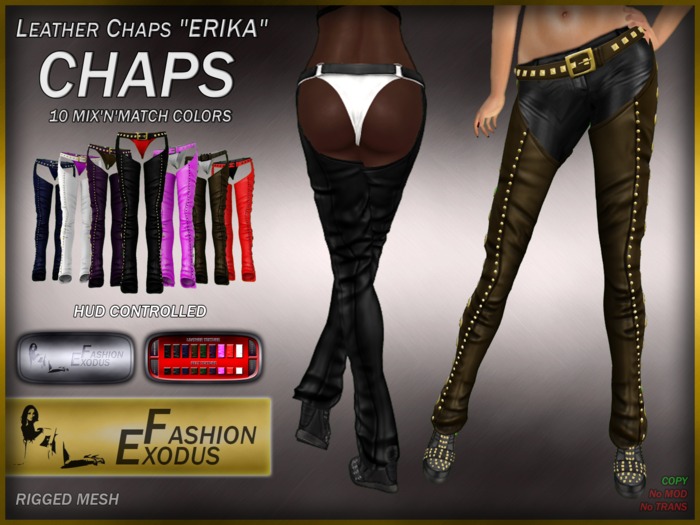 EF - leather chaps Erika, 8 mix'n'match colors with HUD DEMO