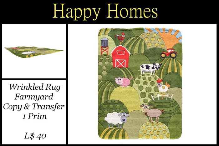 H.Homes ~ Sculpted Childrens Rug ~ Farmyard Design 