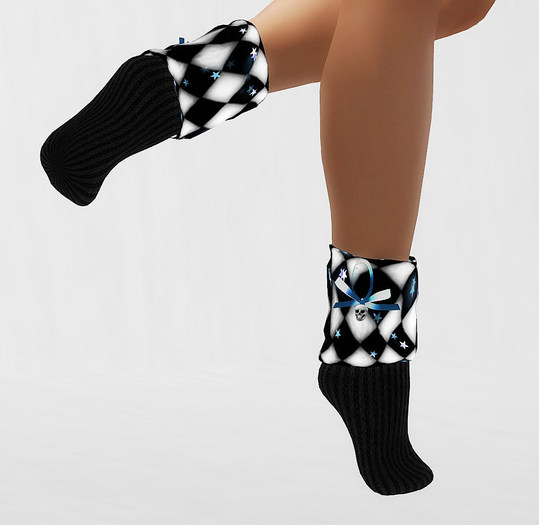 Sugel Co [Skyblue] Checkered Tiptoe Socks