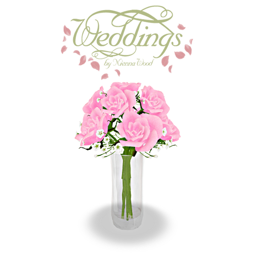 Pink Rose Flower Display Vase - Trans Only