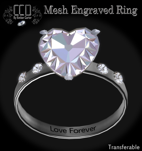 CCD - Mesh engraved Diamond Ring - Love Forever