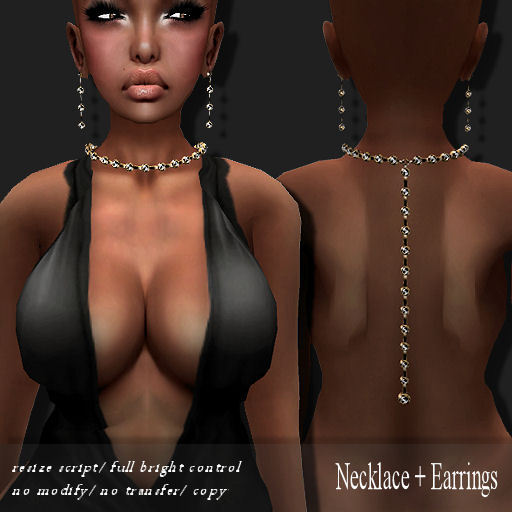 Necklace/Earring Back Dangle LKD Gold   -RYCA-