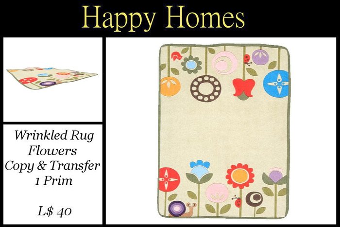 H.Homes ~ Sculpted Childrens Rug ~ Flowers
