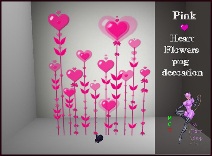 Heart PINK Flowers Decoration png