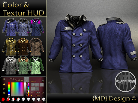 Second Life Marketplace - {MD} MEN Business COAT (Color/Texture HUD)