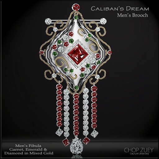Caliban's Dream WG/Rd by Chop Zuey Couture Jewellery