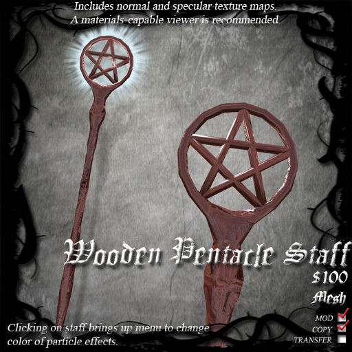 Wooden Pentacle Staff