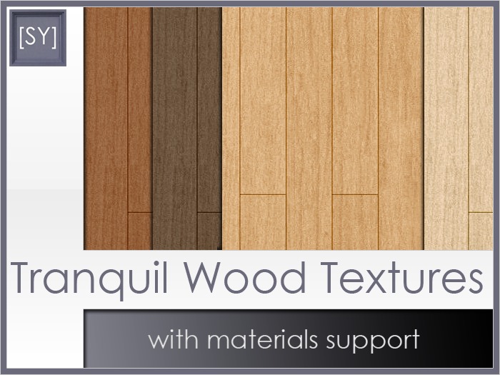 [SY] Tranquil Wood Textures (with materials support)