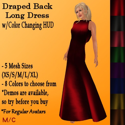 *SRC* Draped Back Long Dress (V1)(Mesh)