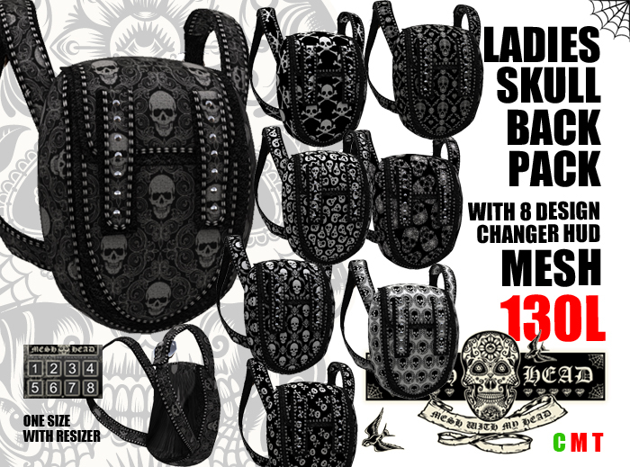 Mesh Head - Ladies Skull Back Pack