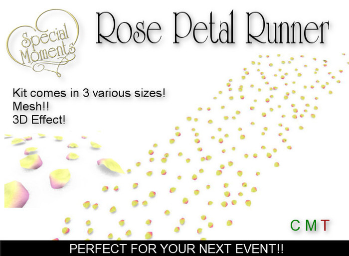 Second Life Marketplace - Rose Petal Runner (Pink & Yellow) - Mesh ...
