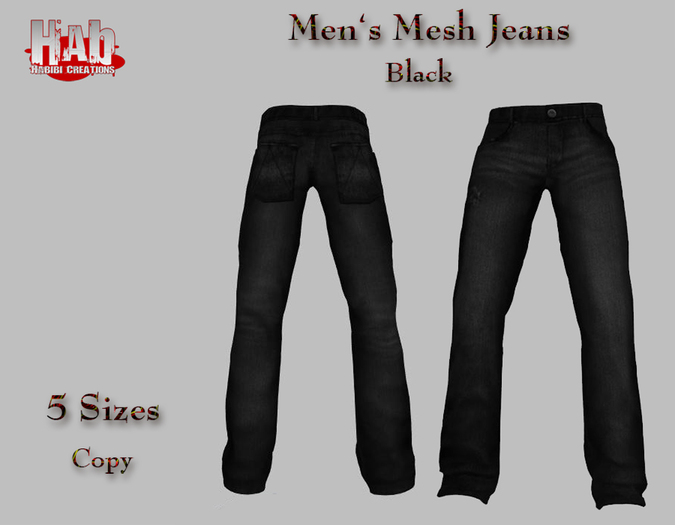 Mesh Men's Jeans Black