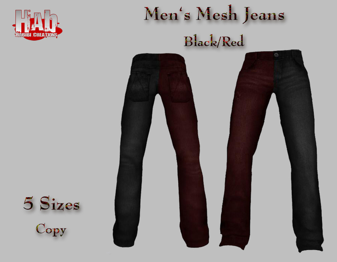 Mesh Men's Jeans Black/Red