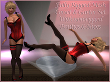 Corset & Garter Set Red