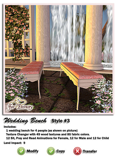 *VRD* Wedding Bench - Style #3 (boxed)