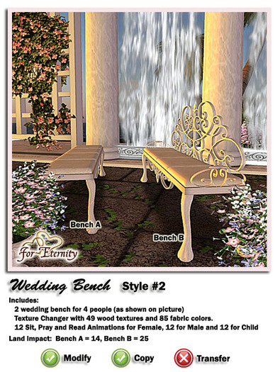 *VRD* Wedding Bench - Style #2 (boxed)