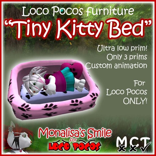 ::Monalisa’s Smile:: Tiny Kitty Bed for Loco Pocos avatars
