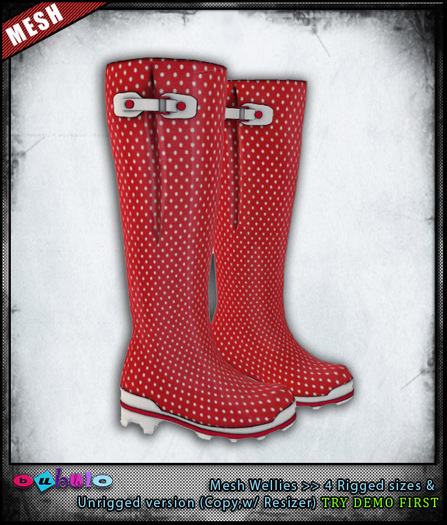 [ bubble ] Mesh Red Dots Wellies