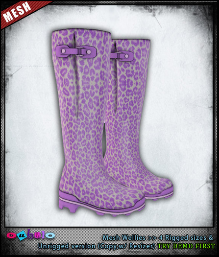 [ bubble ] Mesh Purple Leo Wellies