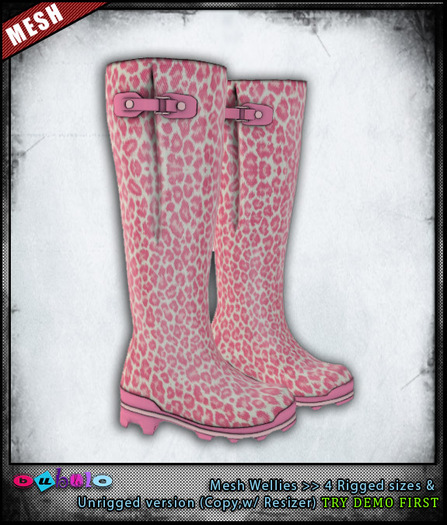 [ bubble ] Mesh Pink Leo Wellies