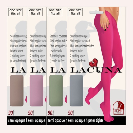 *LACUNA* Semi Opaque Hipster Tights - Set 6