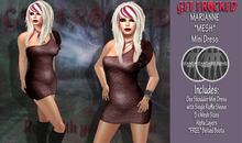MARIANNE - Mesh One Shoulder Mini Dress - RED