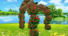 pergola 2 rose rouge