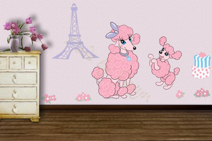 Paris Poodles Wall Sticker