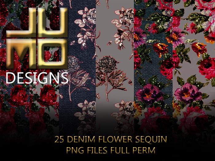 .:JUMO:. Denim Flower Sequin