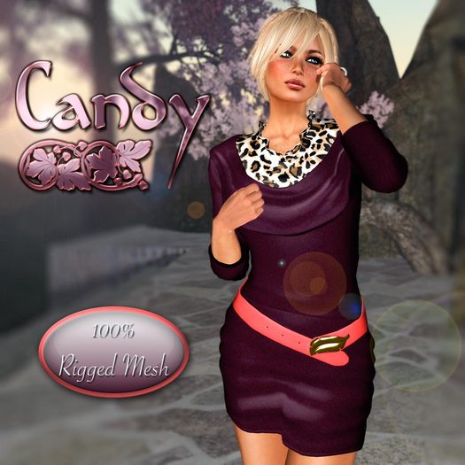 100% MESH RIGGED DRESS Candy Red