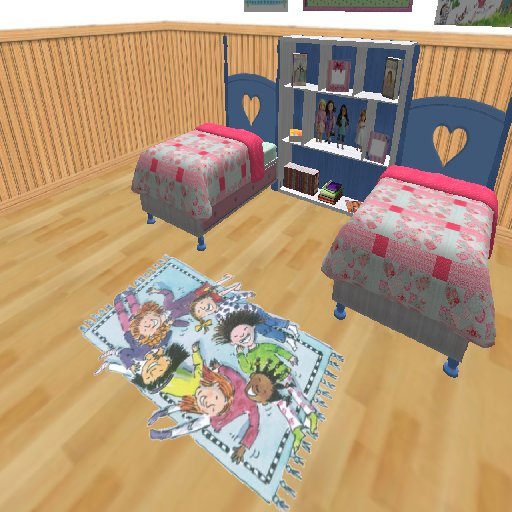 American Girl Bedroom with sleep and reading pose