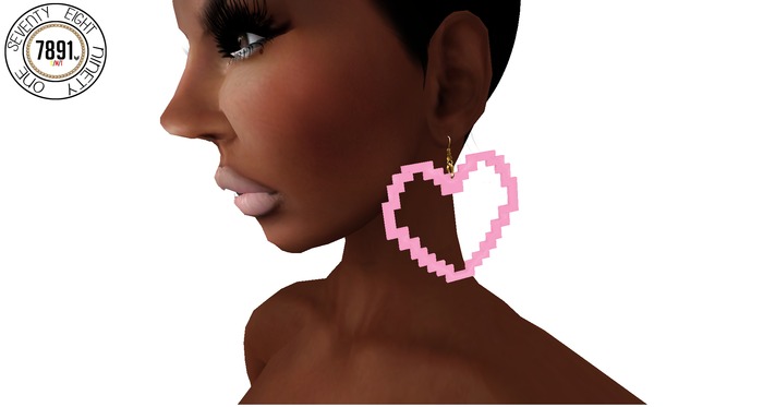 [7891.] Digital Earrings - Soft Pink (W\Resize)