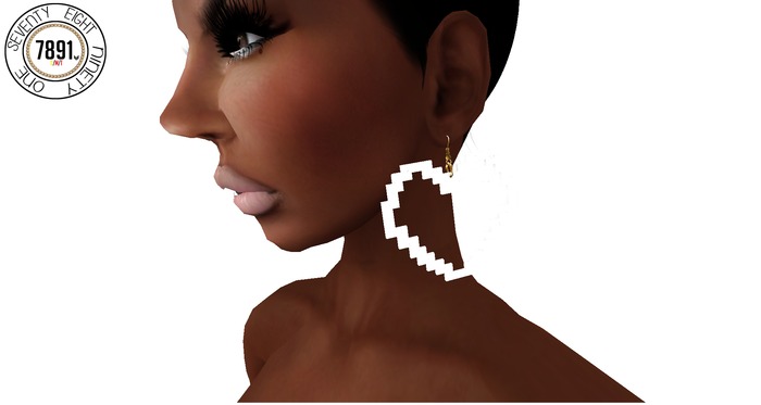 [7891.] Digital Earrings - White (W\Resize)