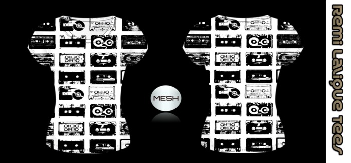 [RL] Ladies Cassettes Black White Tee