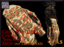 "Grief Pain Despair" Grunge Unisex Shalwar (5 sizes mesh) ::ASDesign::