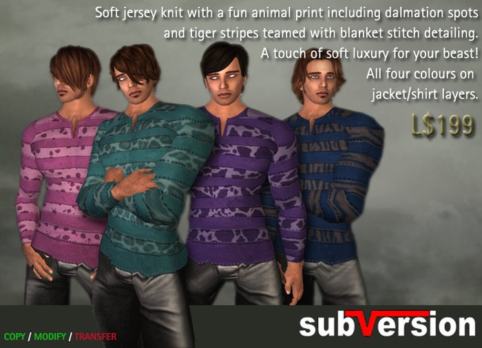 subVersion - Animal Print Striped Jersey