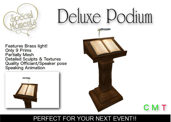 Podium v2 featuring Podium Light (Dark Marble) Lectern and Minister Animation!