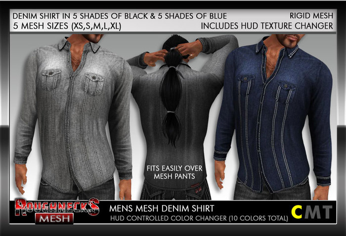 RN Mens Mesh Denim Shirt DEMO