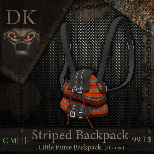 >> DK << Striped Backpack (Orange)